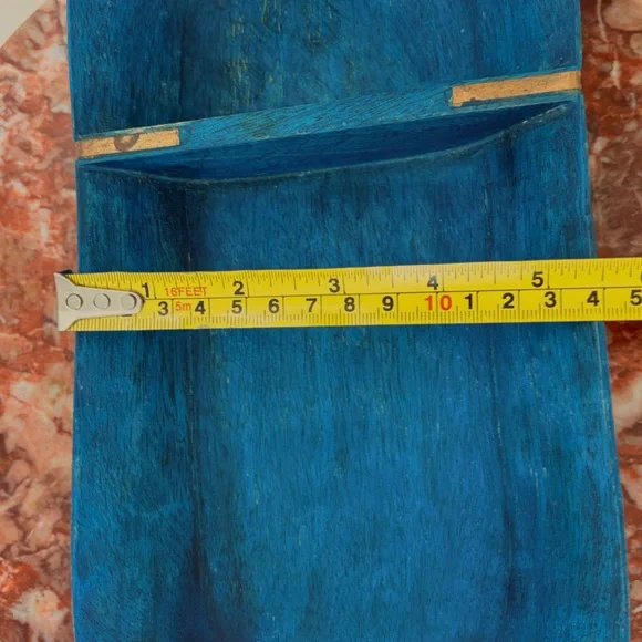 Anthropologie Blue and Gold Decorative Wooden Tray - Picture 5 of 5